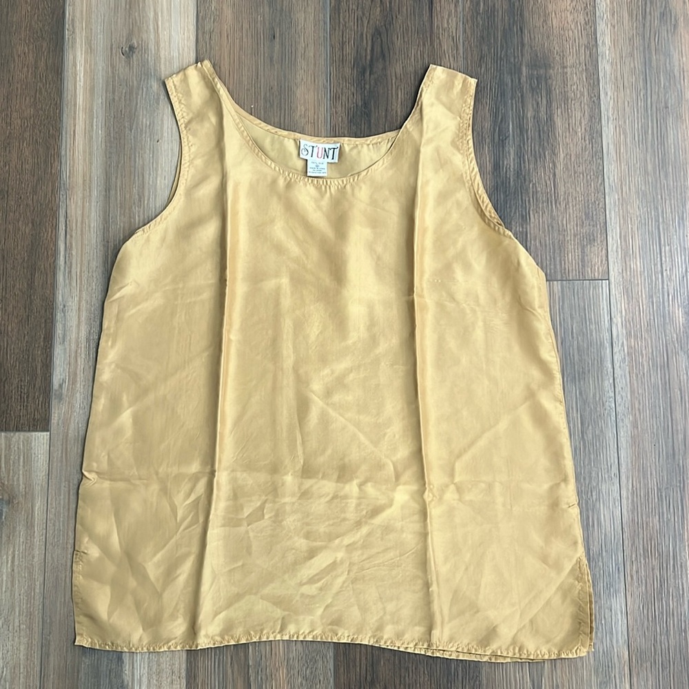 Stunt vintage silk golden yellow tank top
